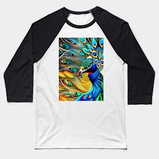 STUNNING AND COLORFUL  BEAUTIFUL PEACOCK Baseball T-Shirt